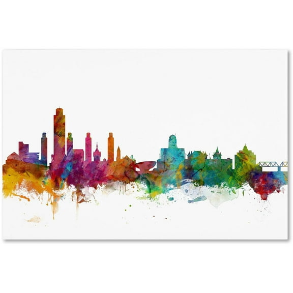 Trademark Fine Art "Albany New York Skyline" Canvas Art by Michael Tompsett
