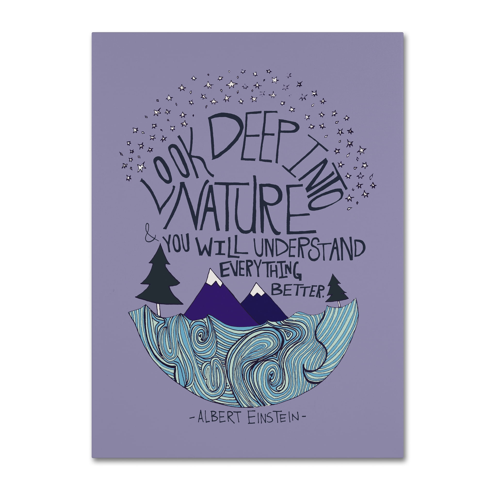 Trademark Fine Art "Albert Einstein Nature" Canvas Art by Leah Flores