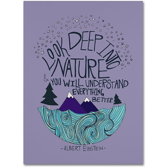Trademark Fine Art "Albert Einstein Nature" Canvas Art by Leah Flores