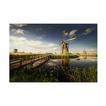 Trademark Fine Art Alberto Alvaro Postcards From Kinderdijk Canvas Wall Art
