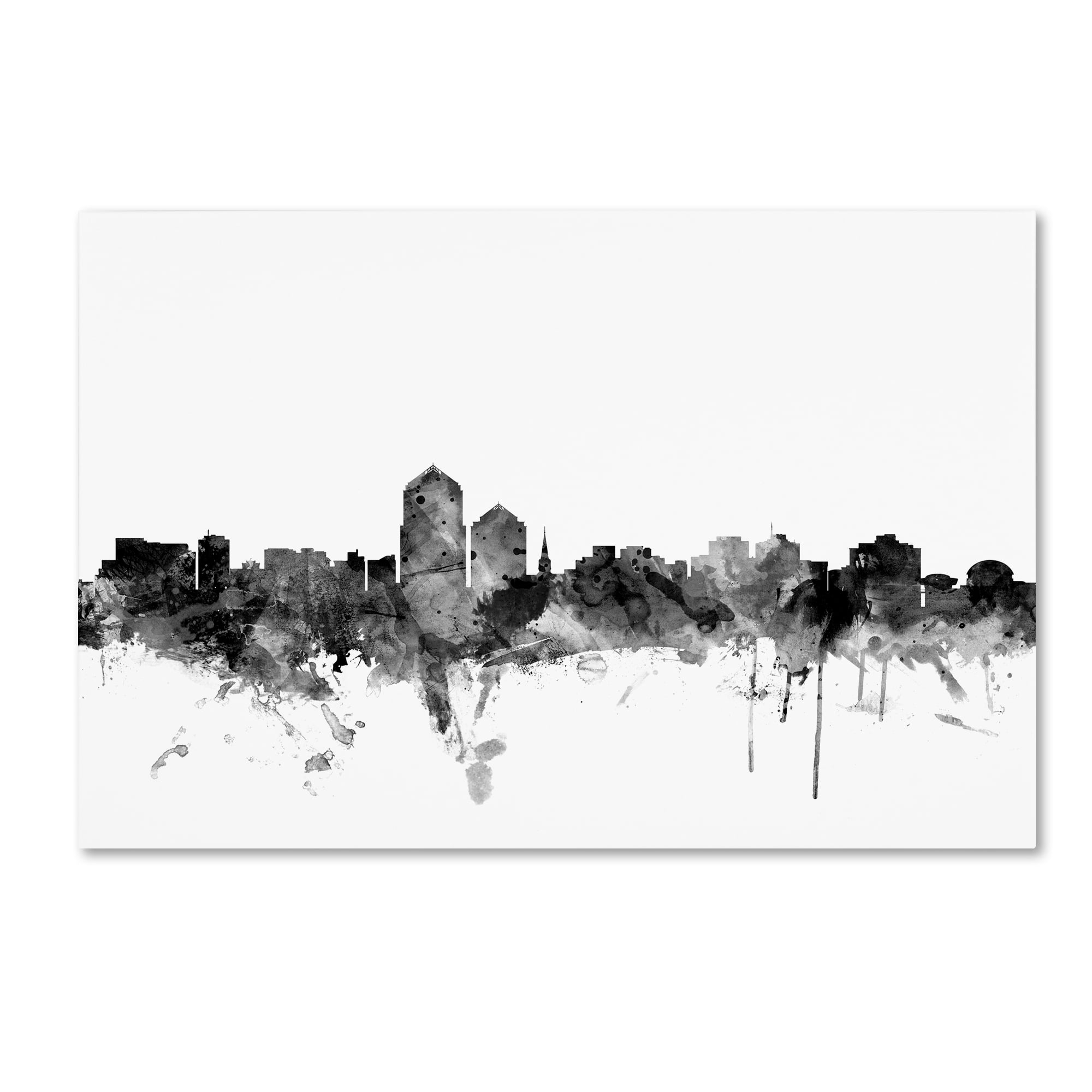 Trademark Fine Art "Albuquerque NM Skyline B&W" Canvas Art by Michael Tompsett