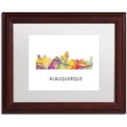 thumbnail image 1 of Trademark Fine Art 'Albuquerque NM Skyline WB-1' Canvas Art by Marlene Watson, White Matte, Wood Frame, 1 of 1