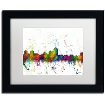 Trademark Fine Art "Albuquerque New Mexico Skyline" Canvas Art by Marlene Watson, White Matte, Black Frame