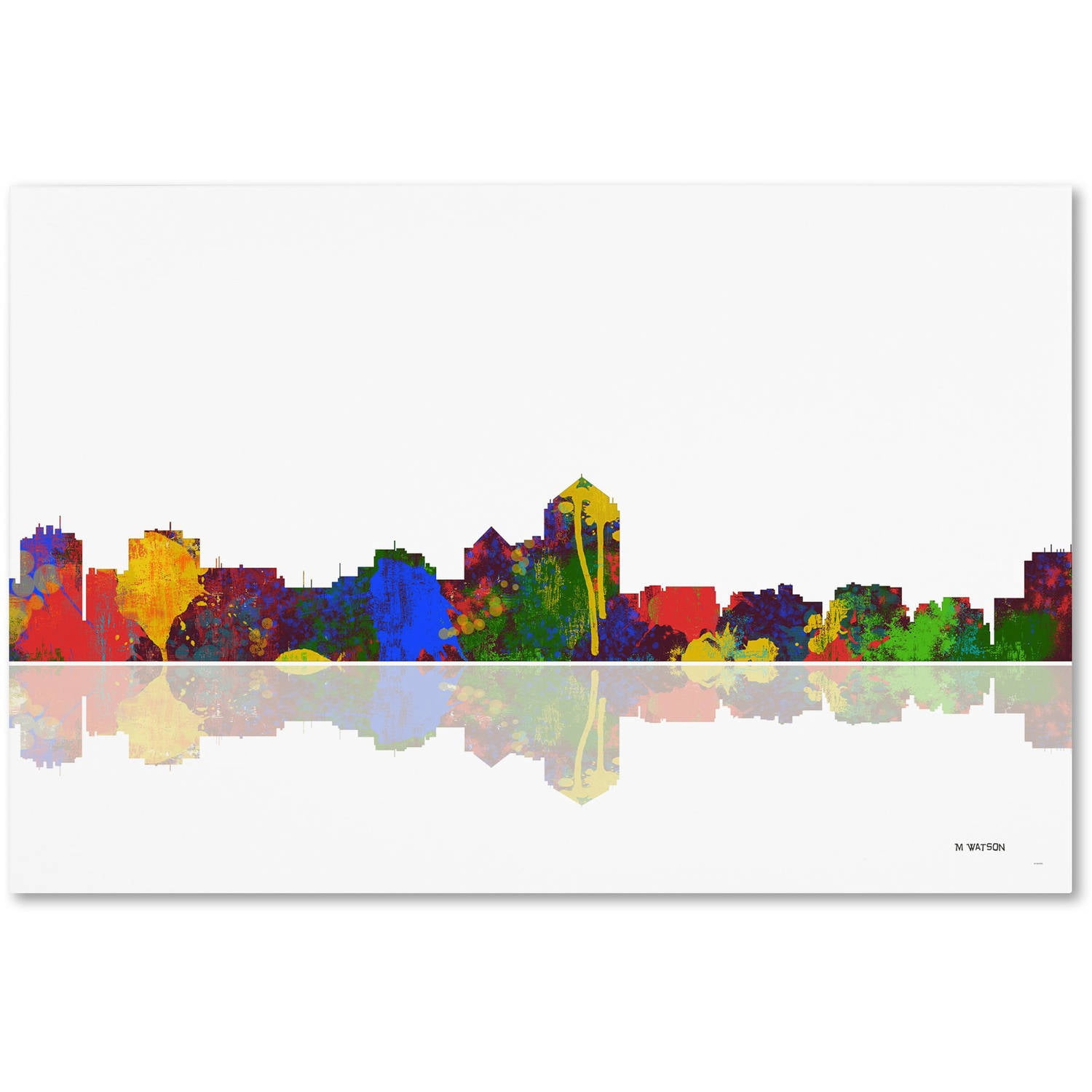 Trademark Fine Art "Albuquerque, New Mexico Skyline" Canvas Art by Marlene Watson
