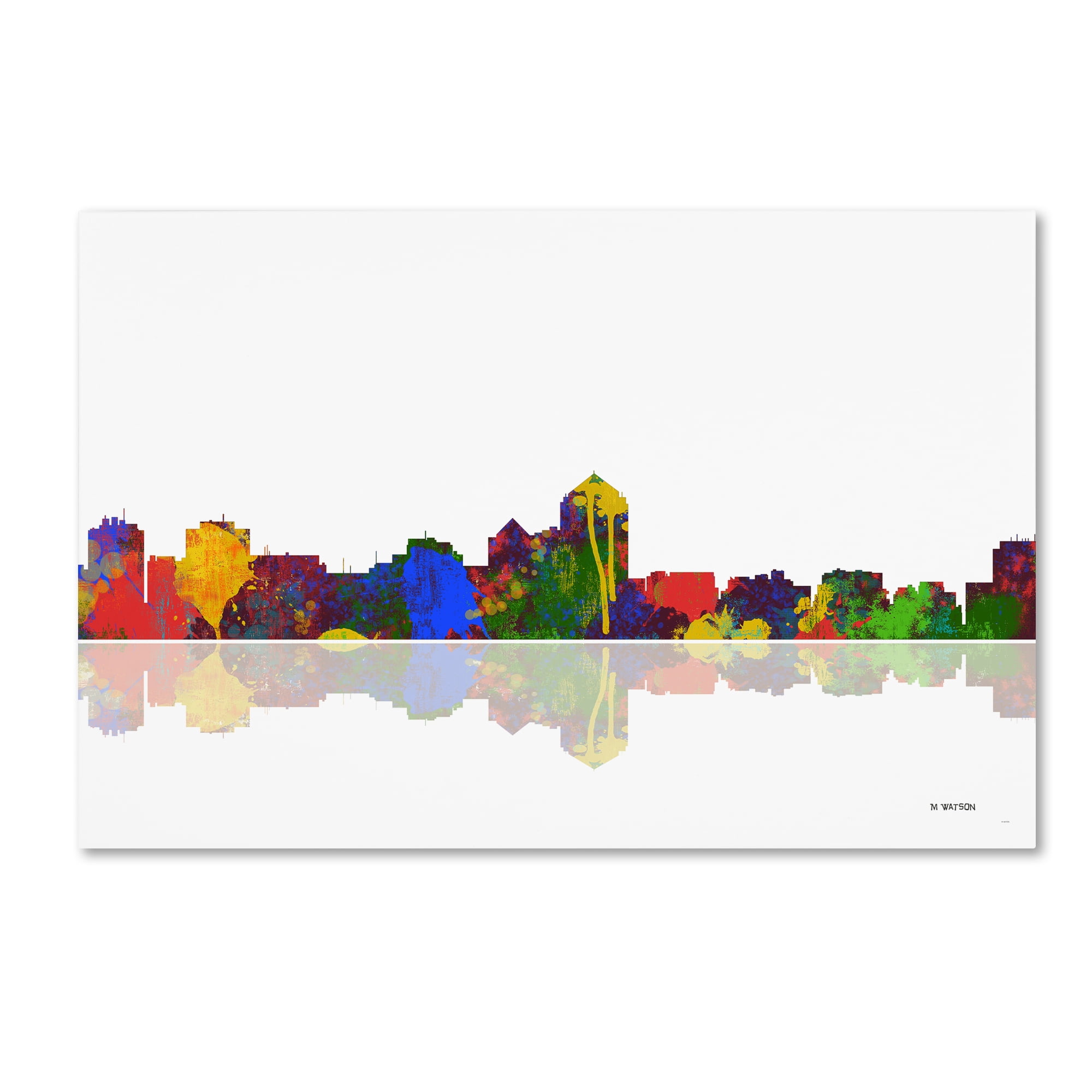 Trademark Fine Art "Albuquerque, New Mexico Skyline" Canvas Art by Marlene Watson