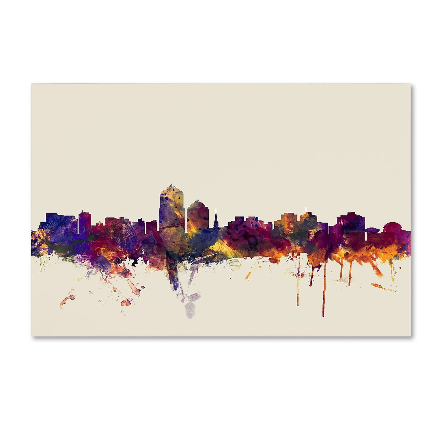 Trademark Fine Art "Albuquerque New Mexico Skyline" Canvas Art by Michael Tompsett