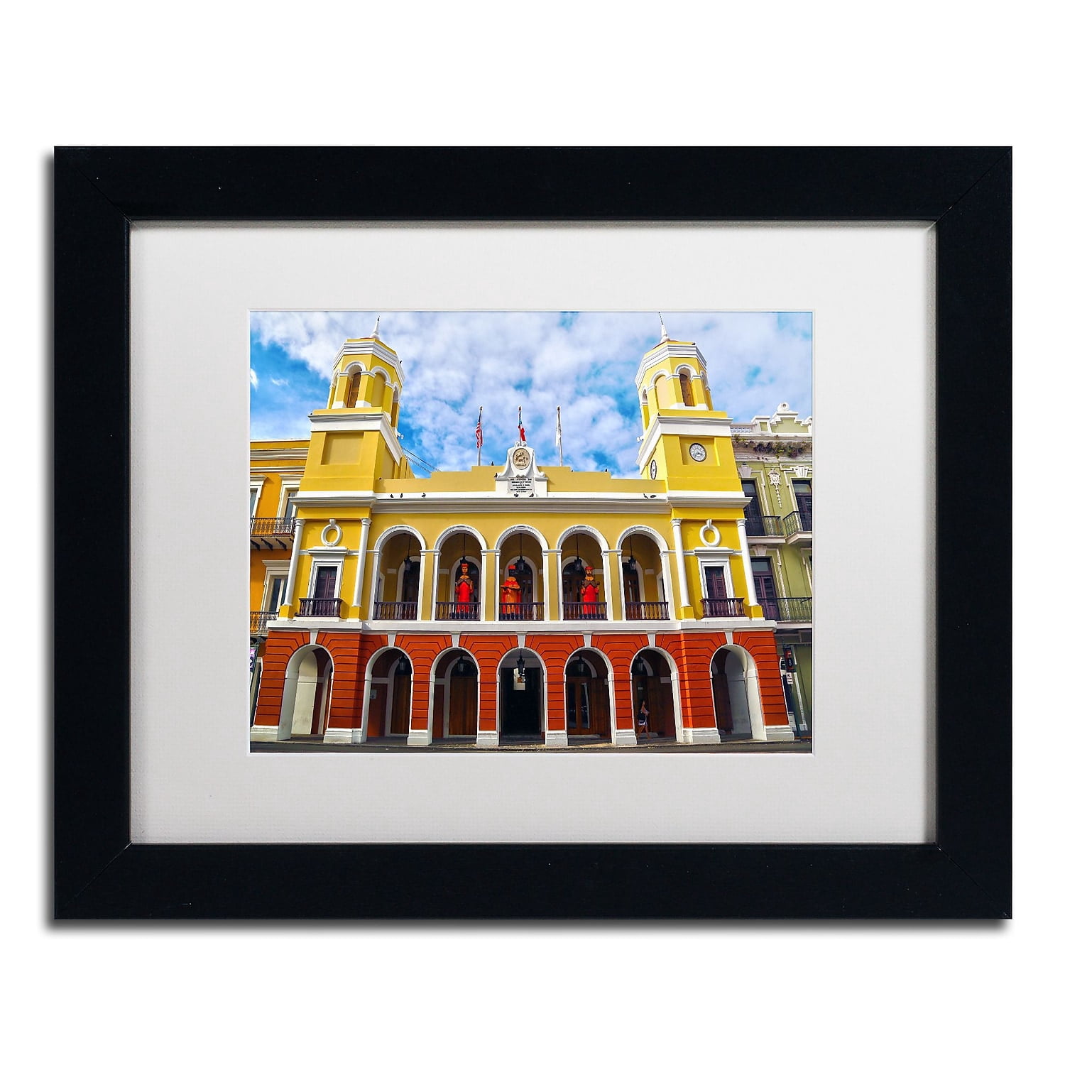 Trademark Fine Art "Alcaldia de San Juan" Canvas Art by CATeyes, White Matte, Black Frame