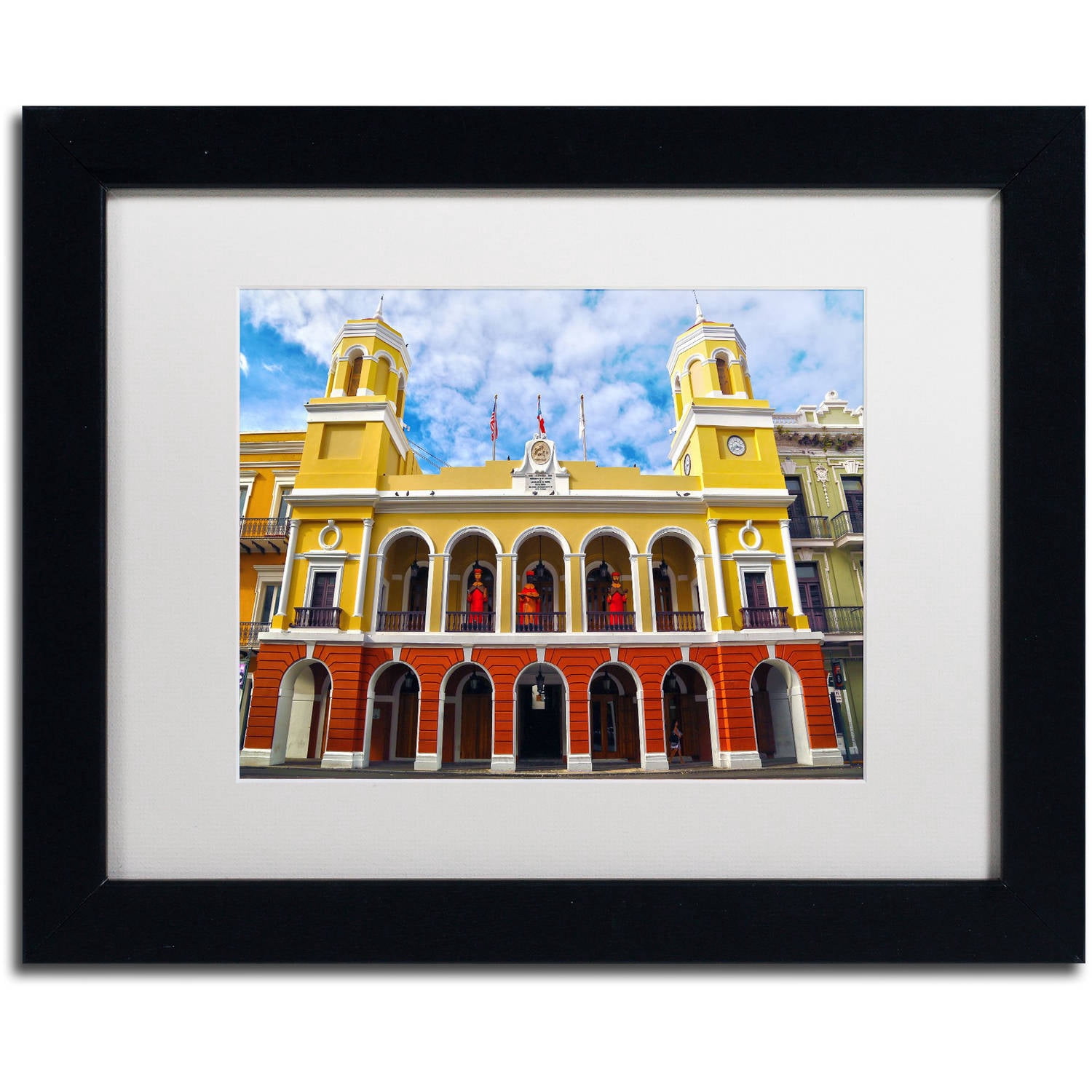 Trademark Fine Art "Alcaldia de San Juan" Canvas Art by CATeyes, White Matte, Black Frame