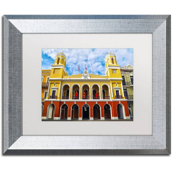 Trademark Fine Art "Alcaldia de San Juan" Canvas Art by CATeyes, White Matte, Silver Frame