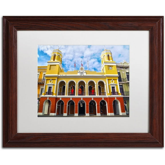 Trademark Fine Art "Alcaldia de San Juan" Canvas Art by CATeyes, White Matte, Wood Frame