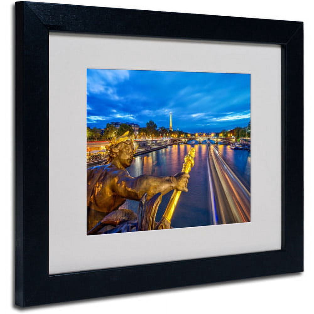 Trademark Fine Art "Alexander Bridge Paris" Framed Canvas Art by Mathieu Rivrin