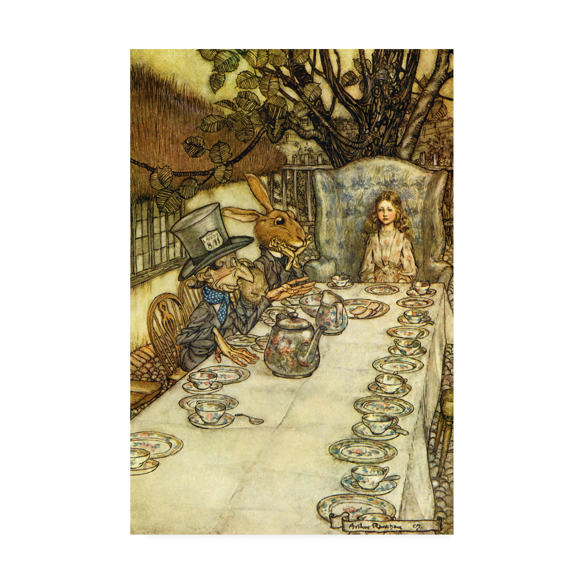 Trademark Fine Art 'Alice At The Table Childrens Art' Canvas Art by Arthur Rackham