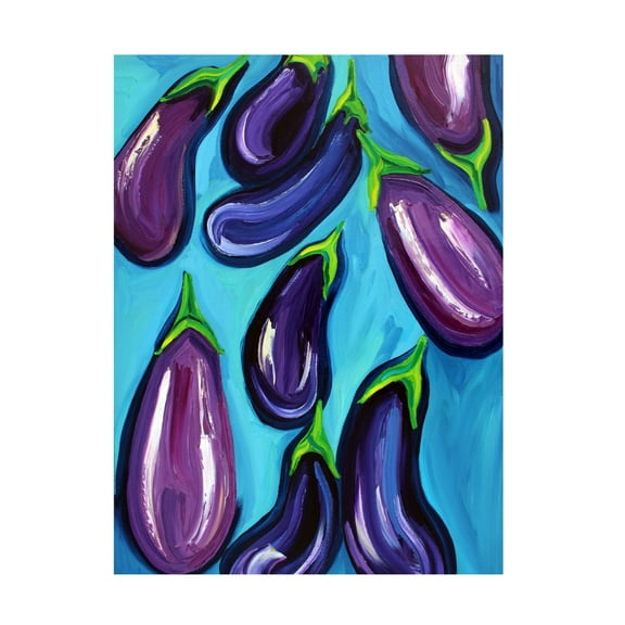 Trademark Fine Art Alice Straker Aubergines Rain Canvas Wall Art