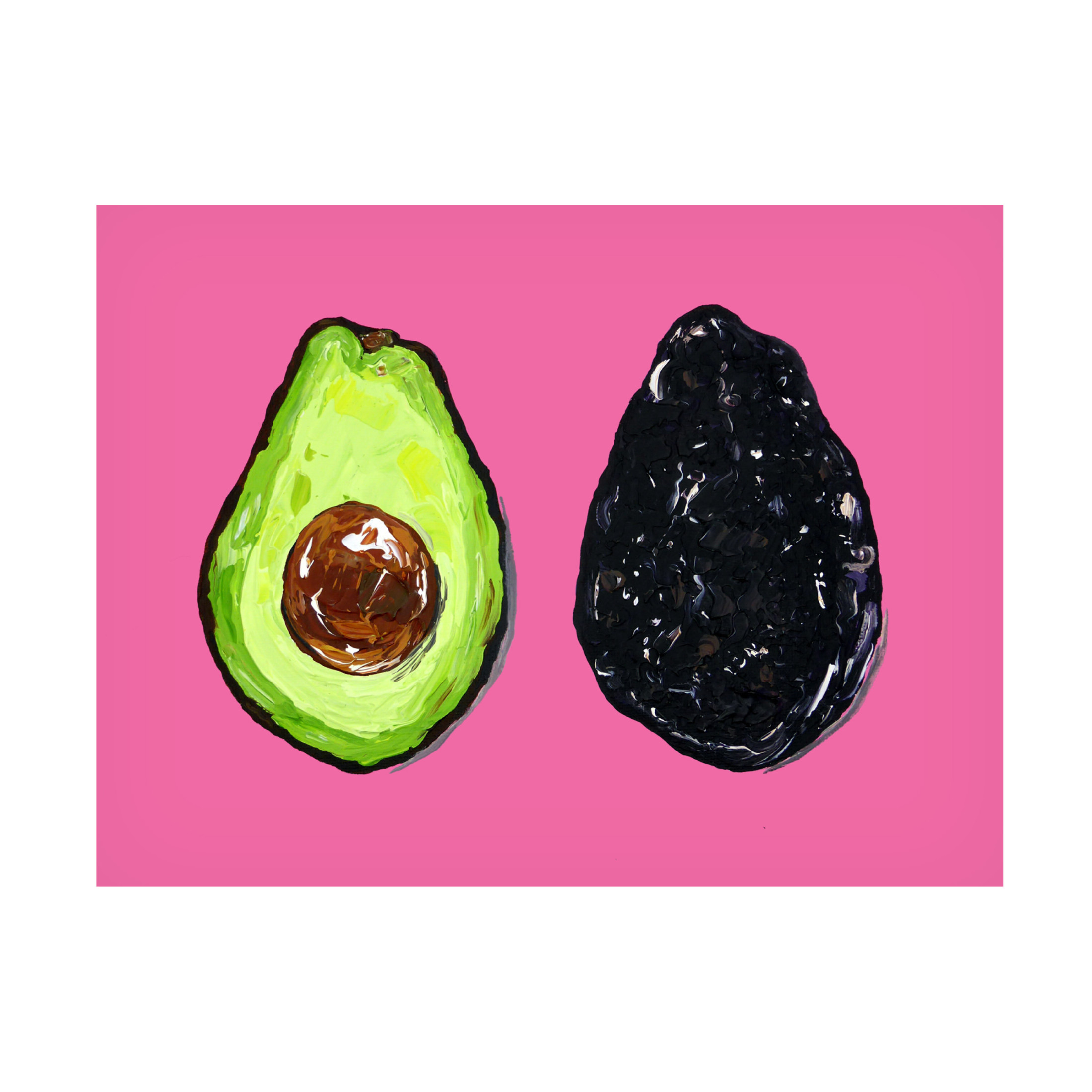Trademark Fine Art Alice Straker  Avocado On Pink Canvas Wall Art