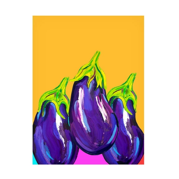Trademark Fine Art Alice Straker Groovy Aubergines Canvas Wall Art