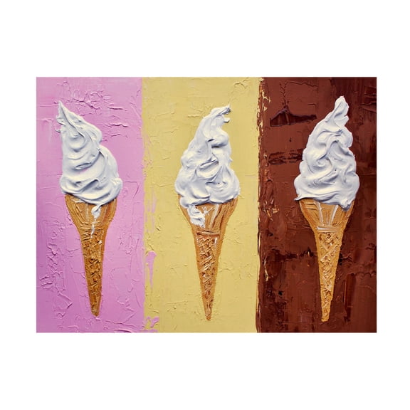 Trademark Fine Art Alice Straker Ice Creams On Neapolitan Canvas Wall Art