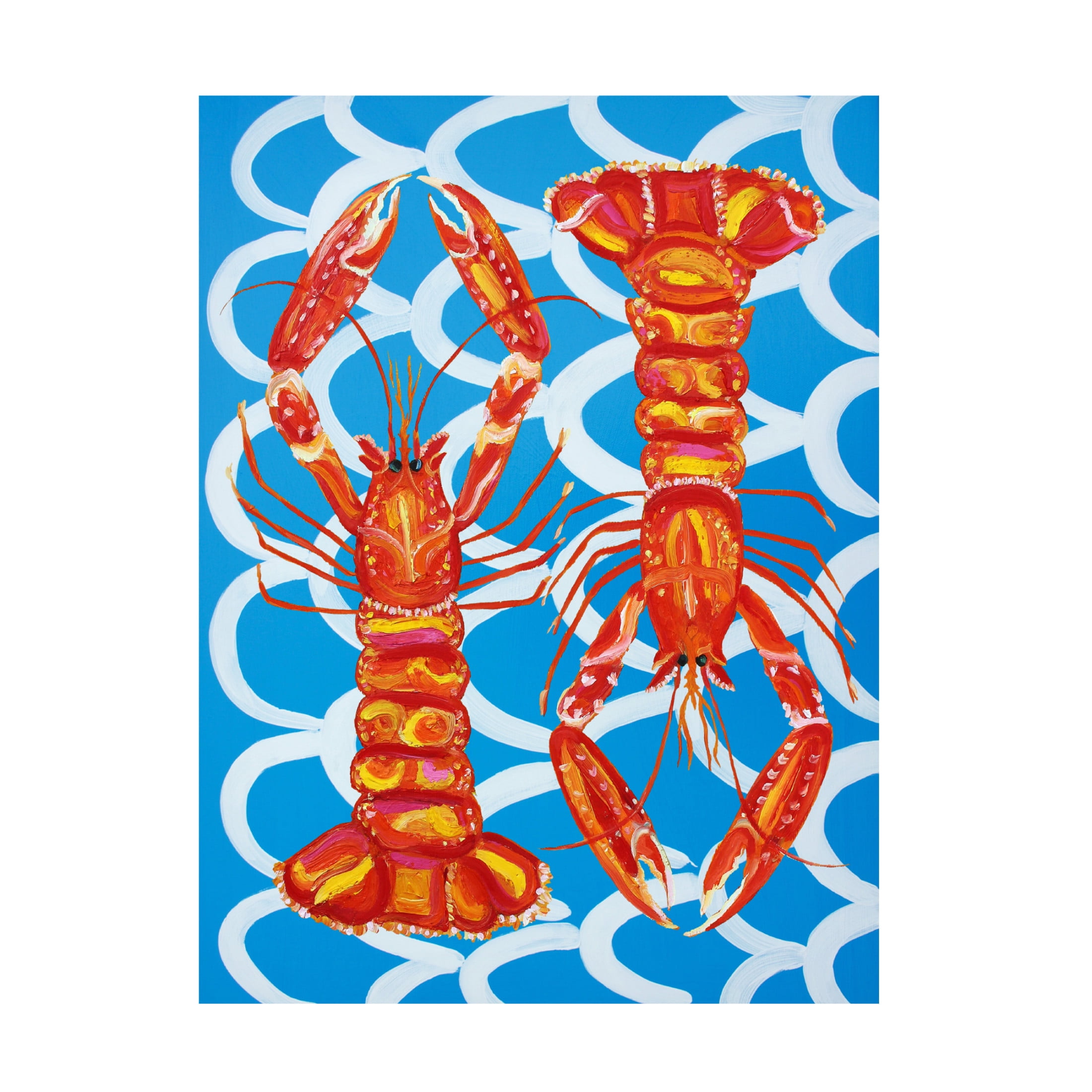 Trademark Fine Art Alice Straker  Langoustines On Blue Canvas Wall Art