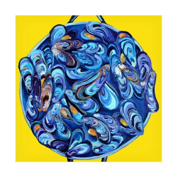 Trademark Fine Art Alice Straker  Steaming Pot of Mussels Canvas Wall Art