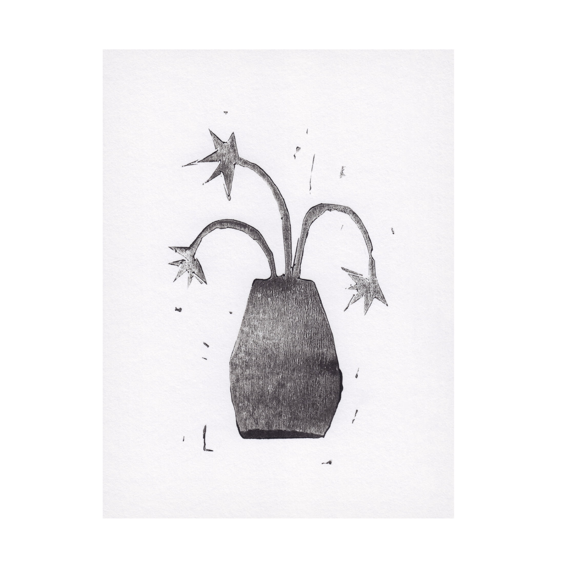 Trademark Fine Art Alisa Galitsyna  Lino Print 1 Flowers in a Vase Canvas Wall Art
