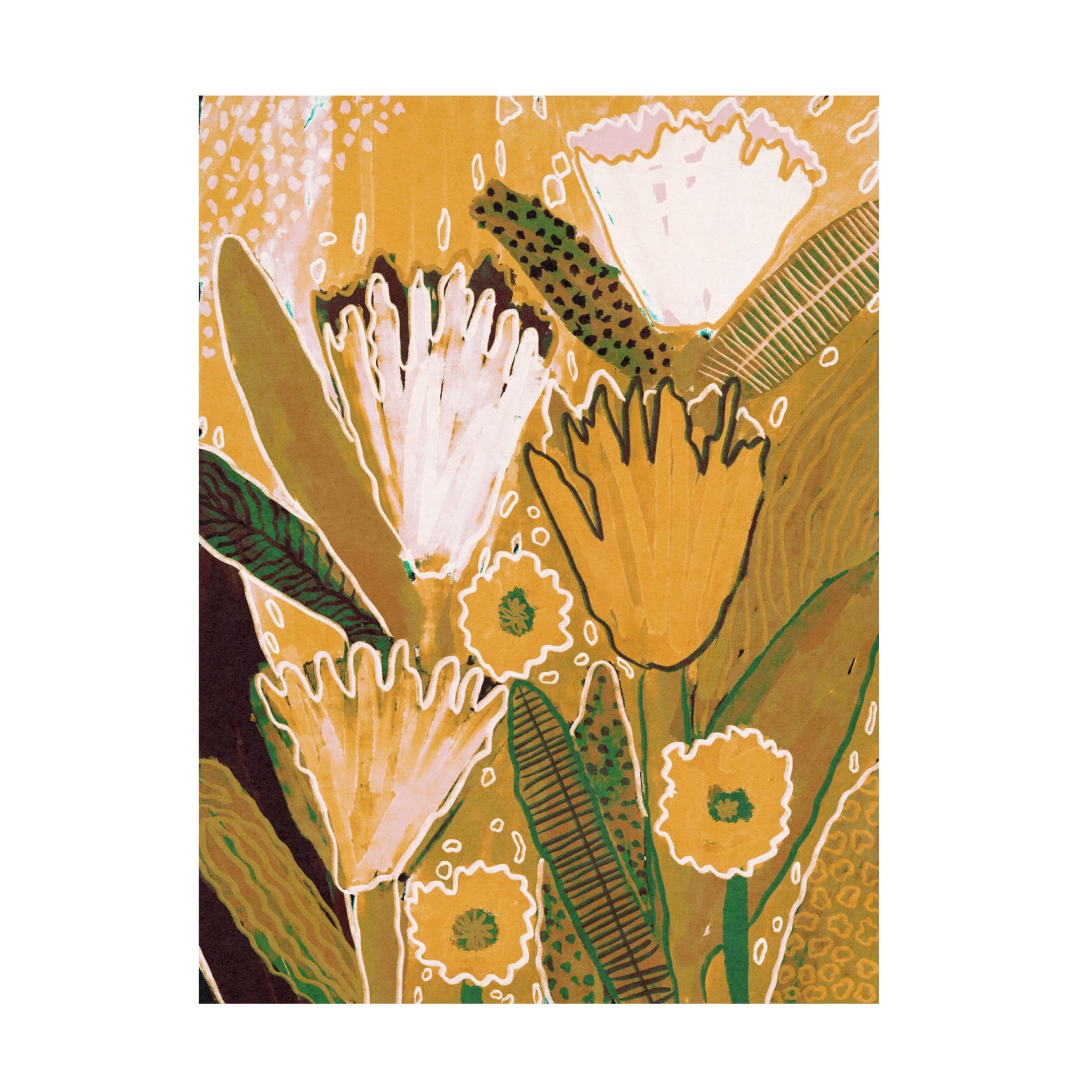 Trademark Fine Art Alisa Galitsyna  Magic Wildflowers / Yellow a Green Canvas Wall Art