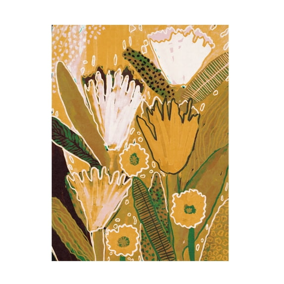 Trademark Fine Art Alisa Galitsyna Magic Wildflowers / Yellow a Green Canvas Wall Art