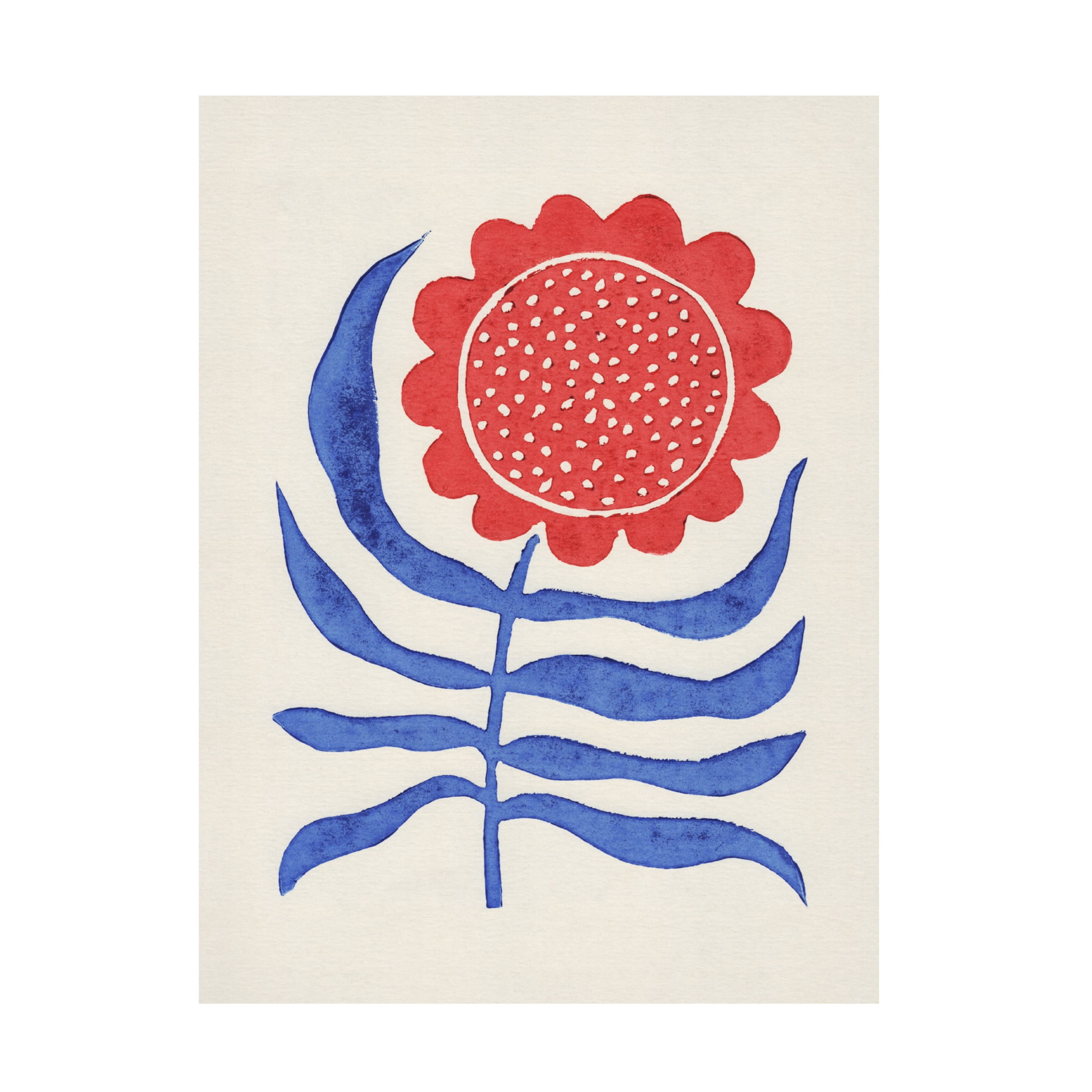Trademark Fine Art Alisa Galitsyna Red Flower Lino Print Canvas Wall Art