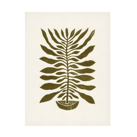 Trademark Fine Art Alisa Galitsyna ne Hundred Leaved Plant 22 Lino Print Canvas Wall Art