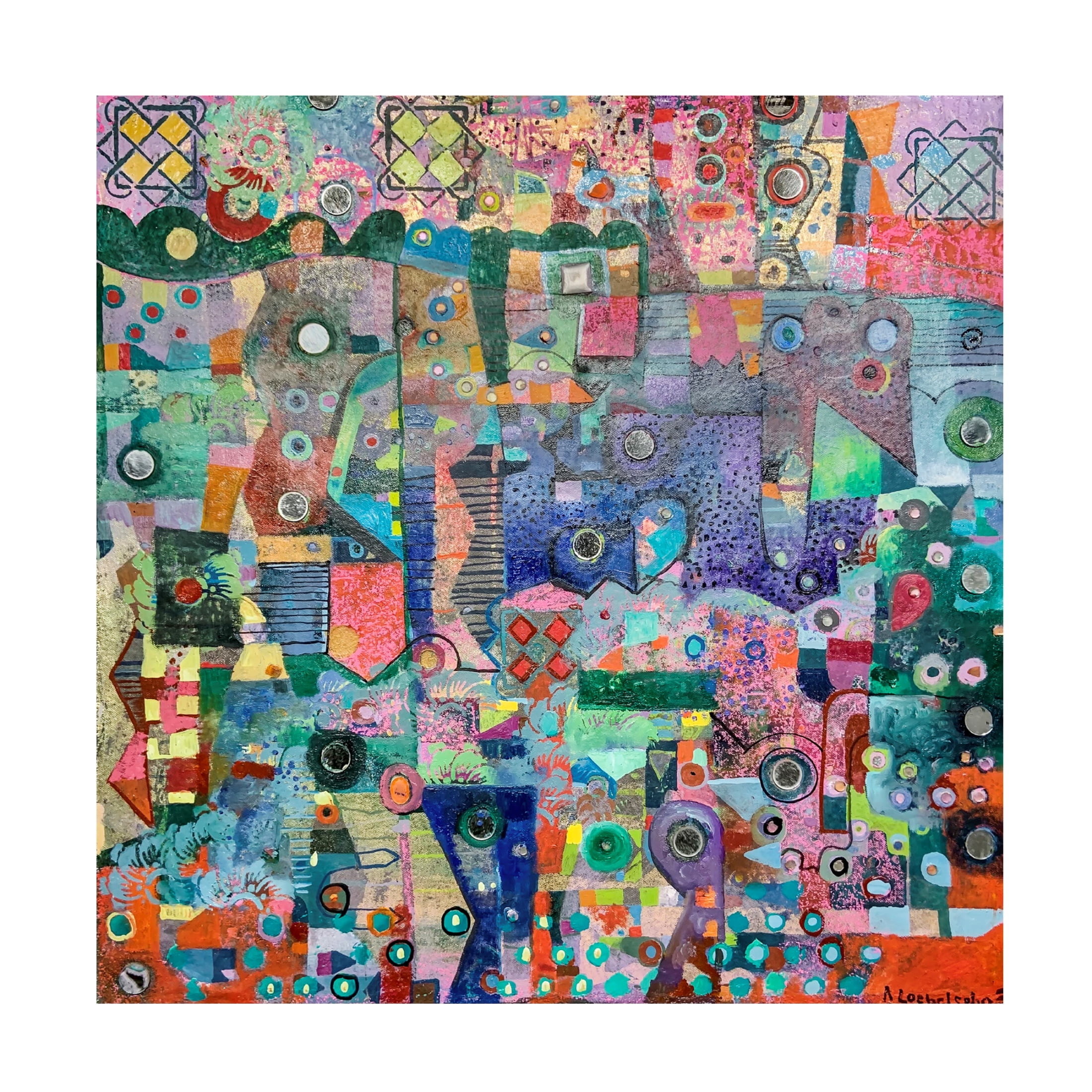 Trademark Fine Art Alise Loebelsohn Blue Mirrors Canvas Wall Art
