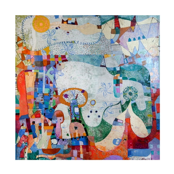 Trademark Fine Art Alise Loebelsohn Distant Village Canvas Wall Art