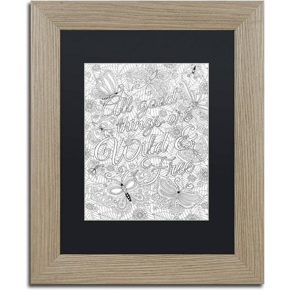 Trademark Fine Art "All Good Things are Wild and Free" Canvas Art by Hello Angel, Black Matte, Birch Frame