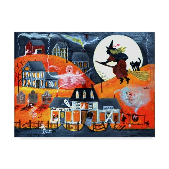 Trademark Fine Art 'All Hallows Eve Halloween Witch' Canvas Art by Cheryl Bartley