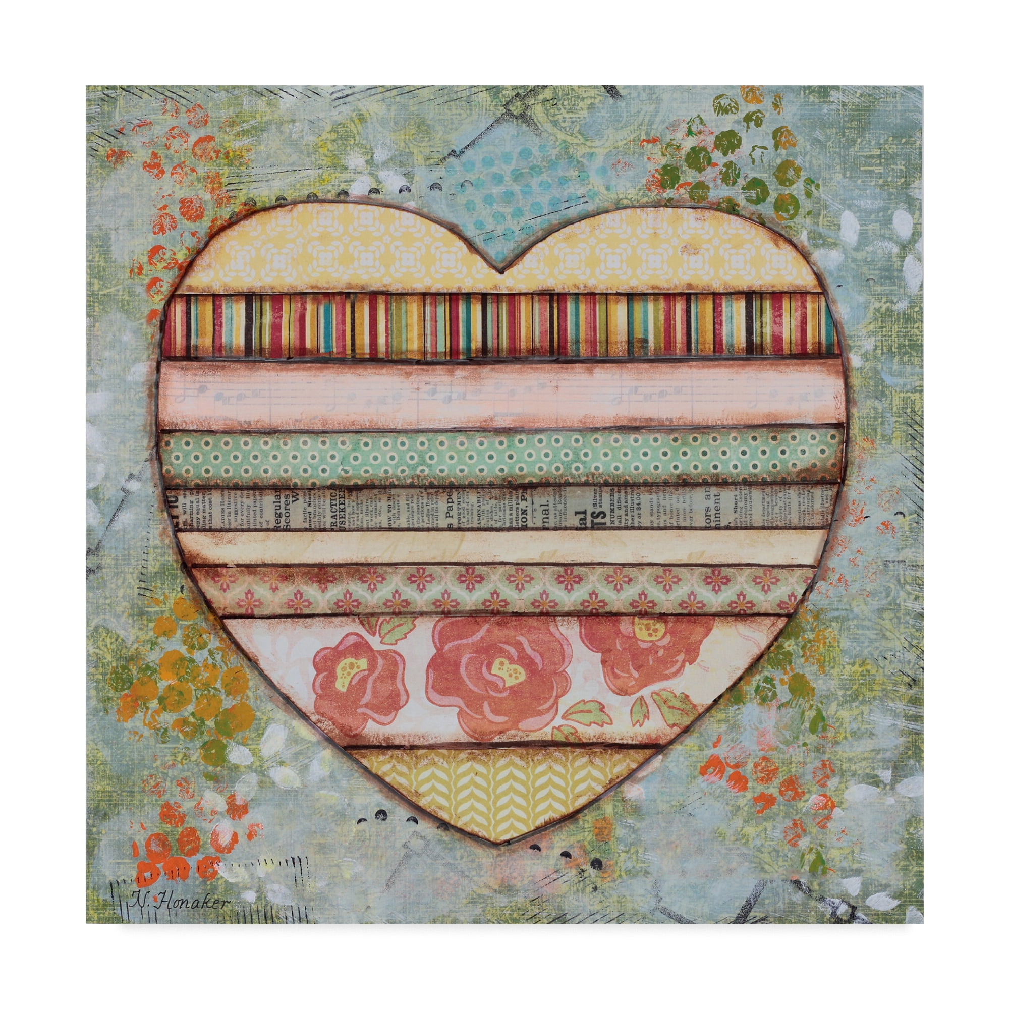 Trademark Fine Art 'All My Heart' Canvas Art by Let Your Art Soar