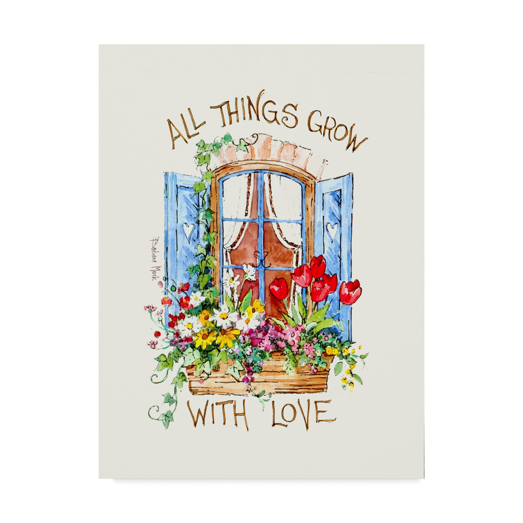 Trademark Fine Art 'All Things Grow With Love' Canvas Art by Barbara Mock