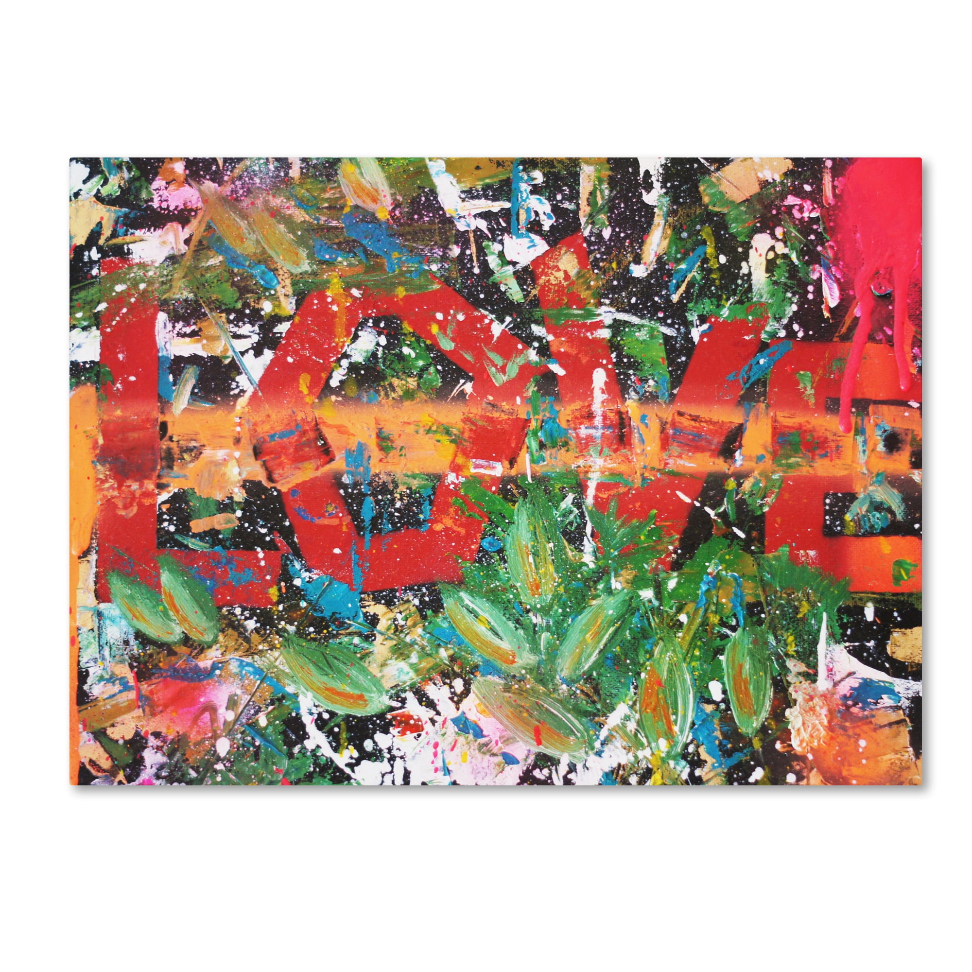 Bold Modern Abstract Love Canvas Art in Multicolor