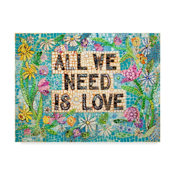 Trademark Fine Art 'All We Need is Love Floral' Canvas Art by Charlsie Kelly