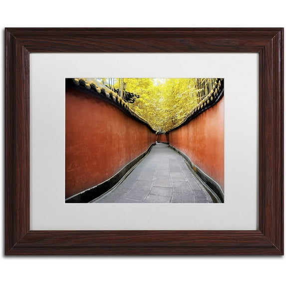 Trademark Fine Art "Alley Bamboo" Canvas Art by Philippe Hugonnard, White Matte, Wood Frame