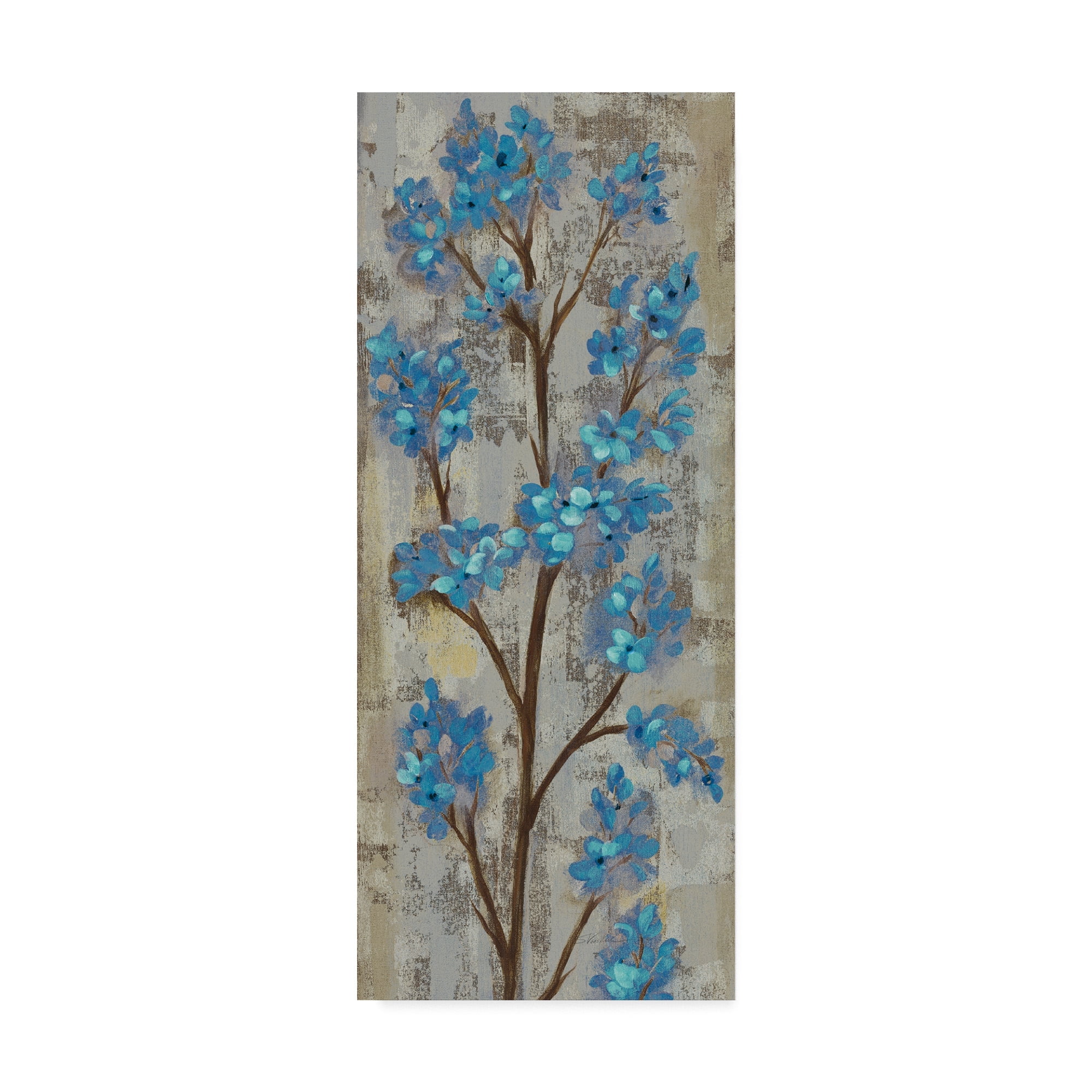 Trademark Fine Art 'Almond Branch I Blue Crop' Canvas Art by Silvia Vassileva