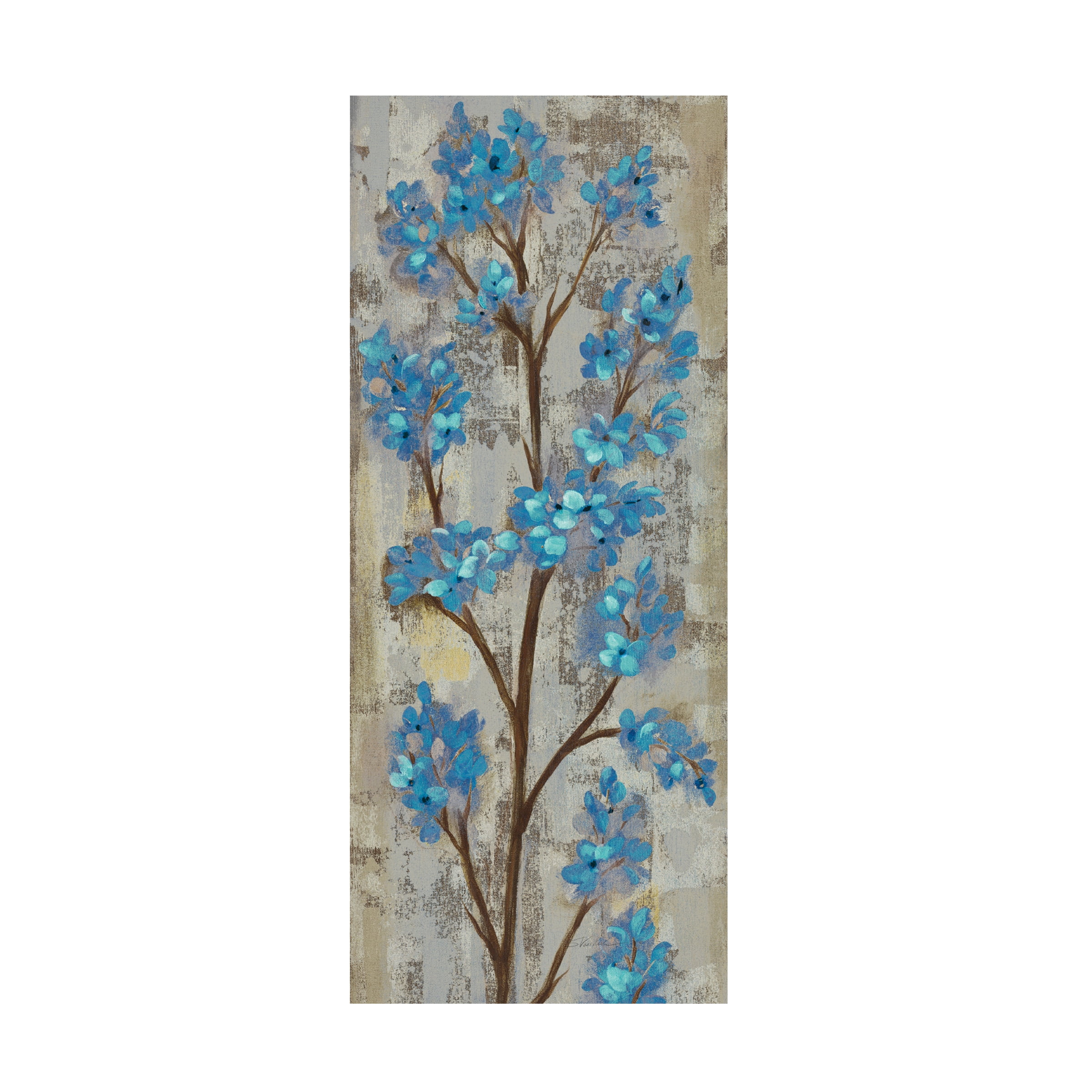 Trademark Fine Art 'Almond Branch I Blue Crop' Canvas Art by Silvia Vassileva