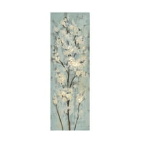 Trademark Fine Art Silvia Vassileva Almond Branch I on Light Blue Canvas Wall Art - 10x32