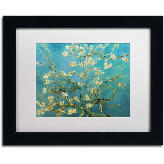 Trademark Fine Art "Almond Branches" Framed Canvas Art by Vincent van Gogh
