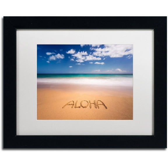 Trademark Fine Art 'Aloha' Canvas Art by Pierre Leclerc, White Matte, Black Frame