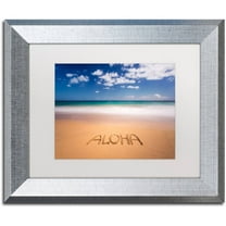 Trademark Fine Art 'Aloha' Canvas Art by Pierre Leclerc, White Matte, Silver Frame