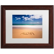 Trademark Fine Art 'Aloha' Canvas Art by Pierre Leclerc, White Matte, Wood Frame