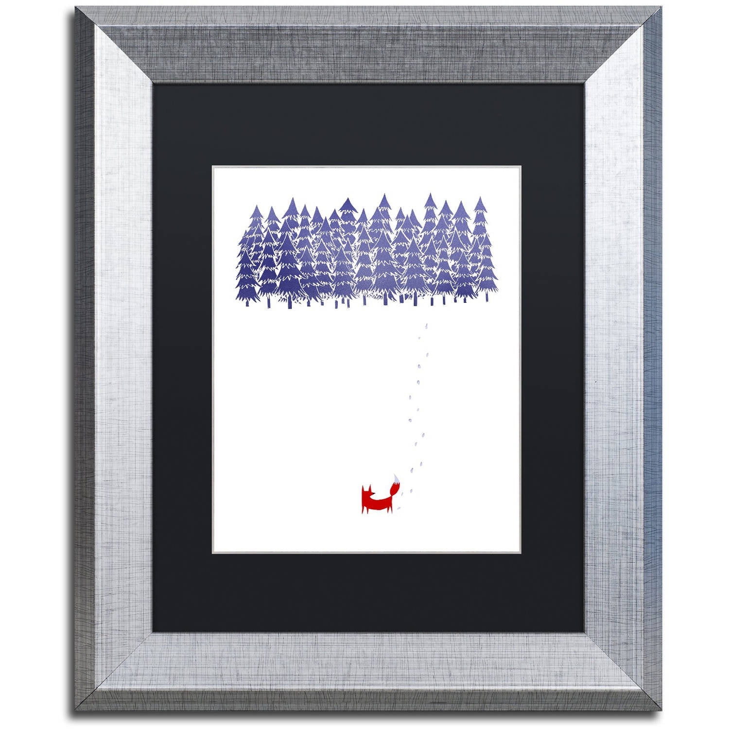 Trademark Fine Art 'Alone In The Forest' Canvas Art by Robert Farkas, Black Matte, Silver Frame