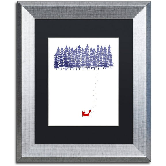 Trademark Fine Art 'Alone In The Forest' Canvas Art by Robert Farkas, Black Matte, Silver Frame