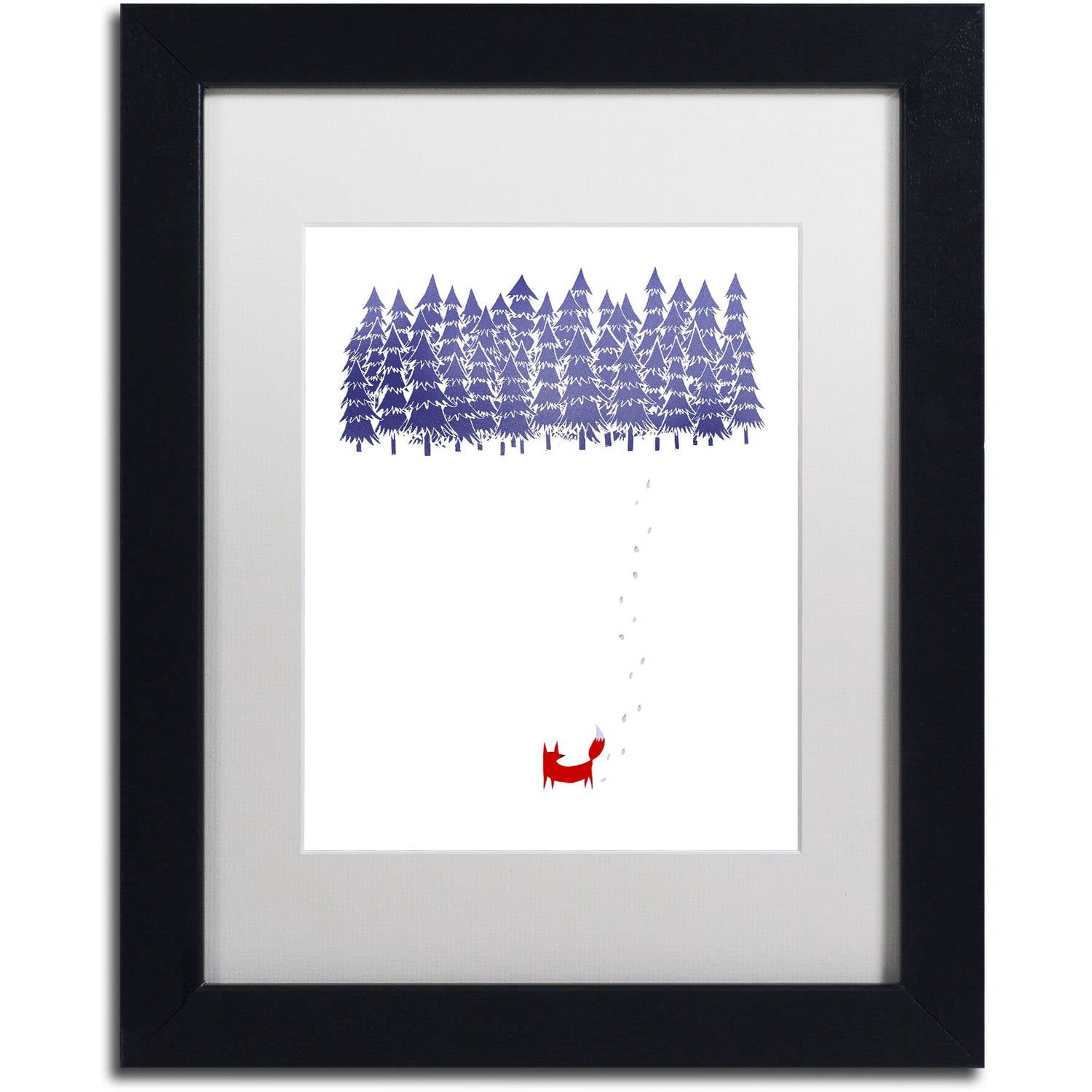 Trademark Fine Art 'Alone In The Forest' Canvas Art by Robert Farkas, White Matte, Black Frame