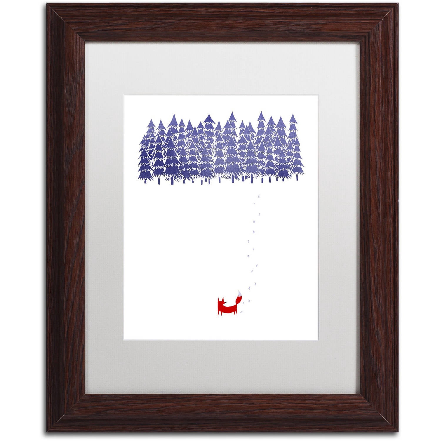 Trademark Fine Art 'Alone In The Forest' Canvas Art by Robert Farkas, White Matte, Wood Frame