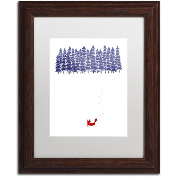 Trademark Fine Art 'Alone In The Forest' Canvas Art by Robert Farkas, White Matte, Wood Frame