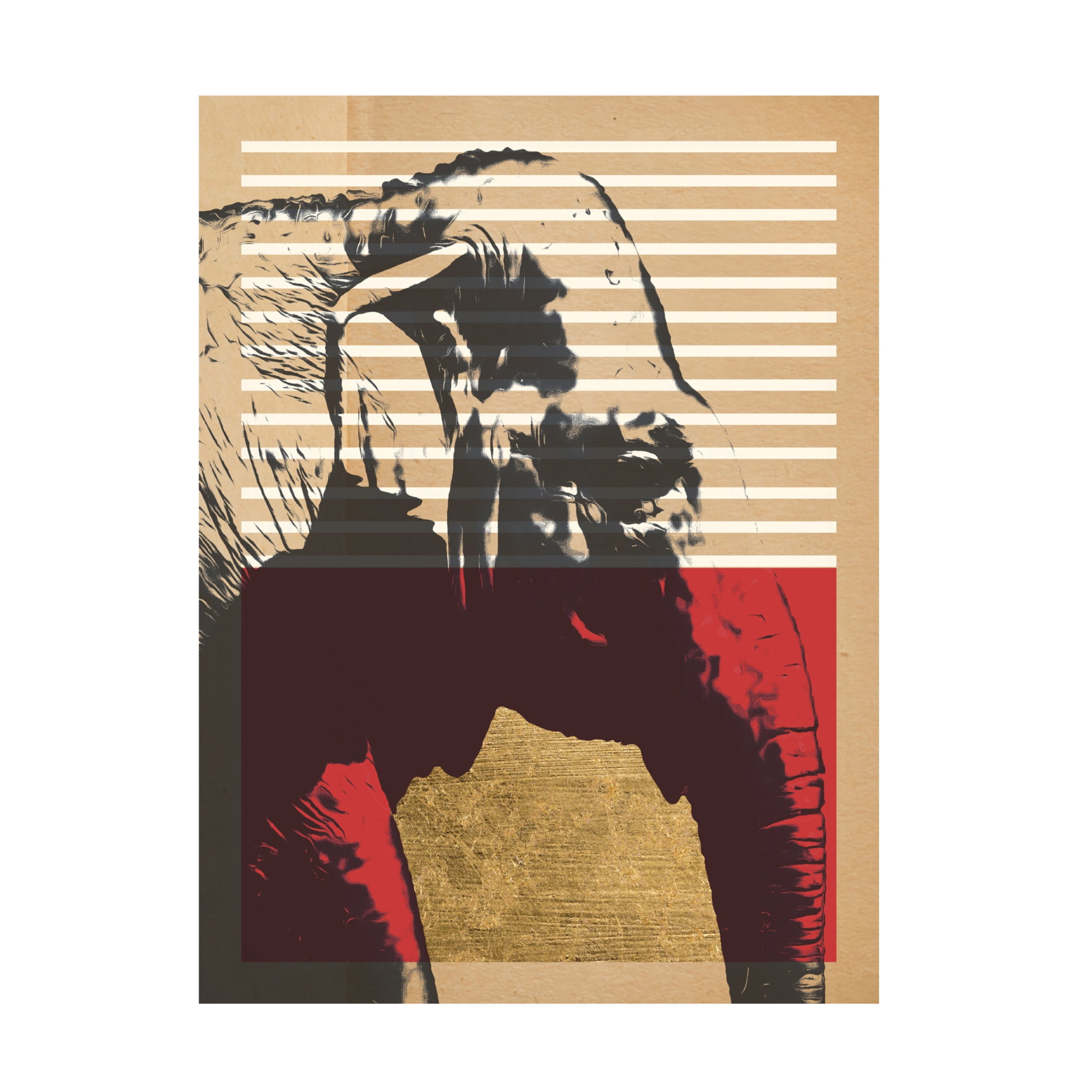 Trademark Fine Art Alonzo Saunders  Gold Geometric Elephant I Canvas Wall Art