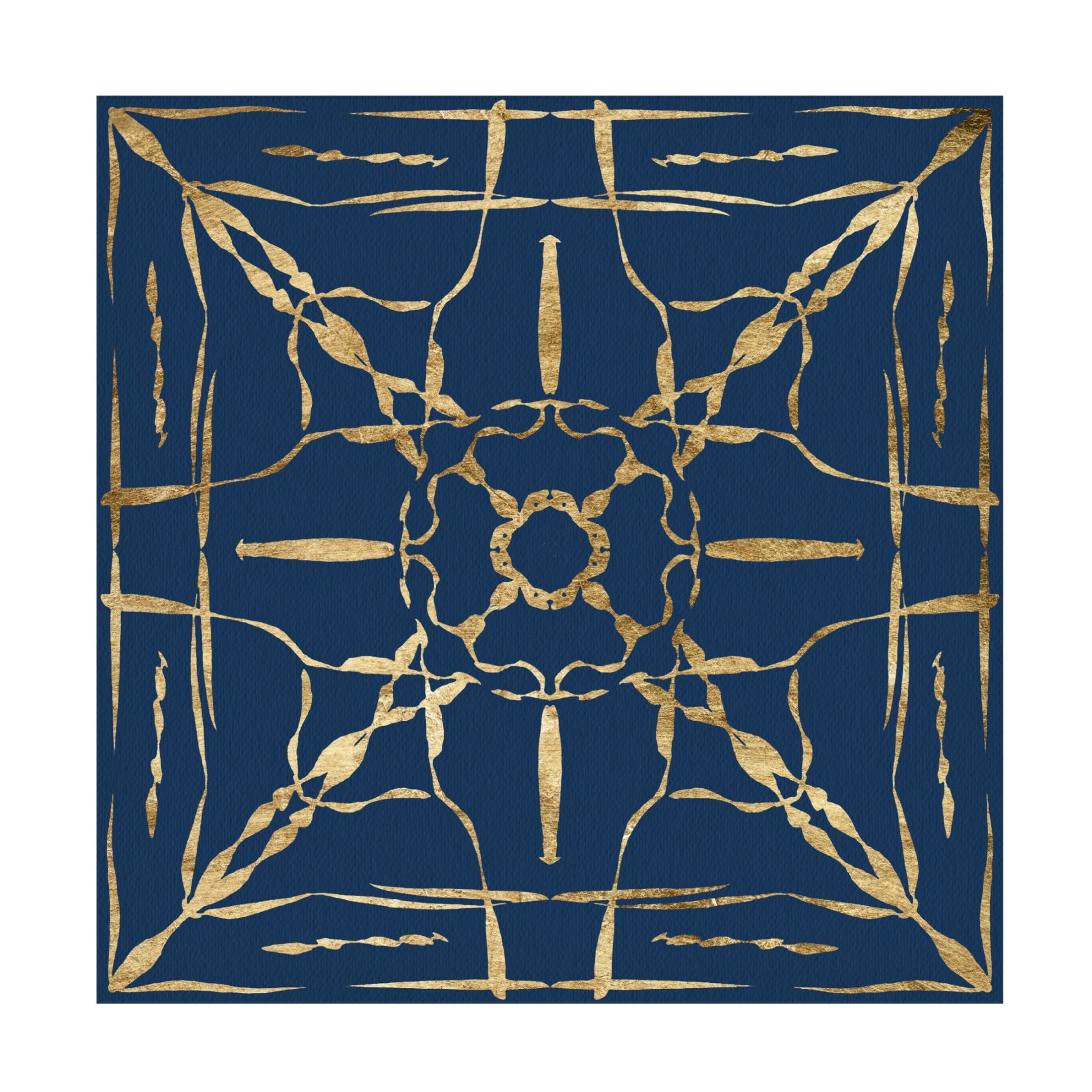 Trademark Fine Art Alonzo Saunders Motif on Blue IV Canvas Wall Art